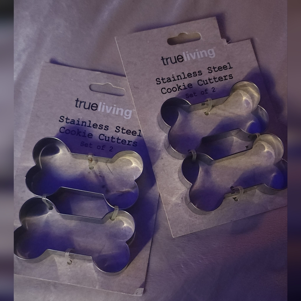 True Living Stainless Steel Bone Cookie Cutters